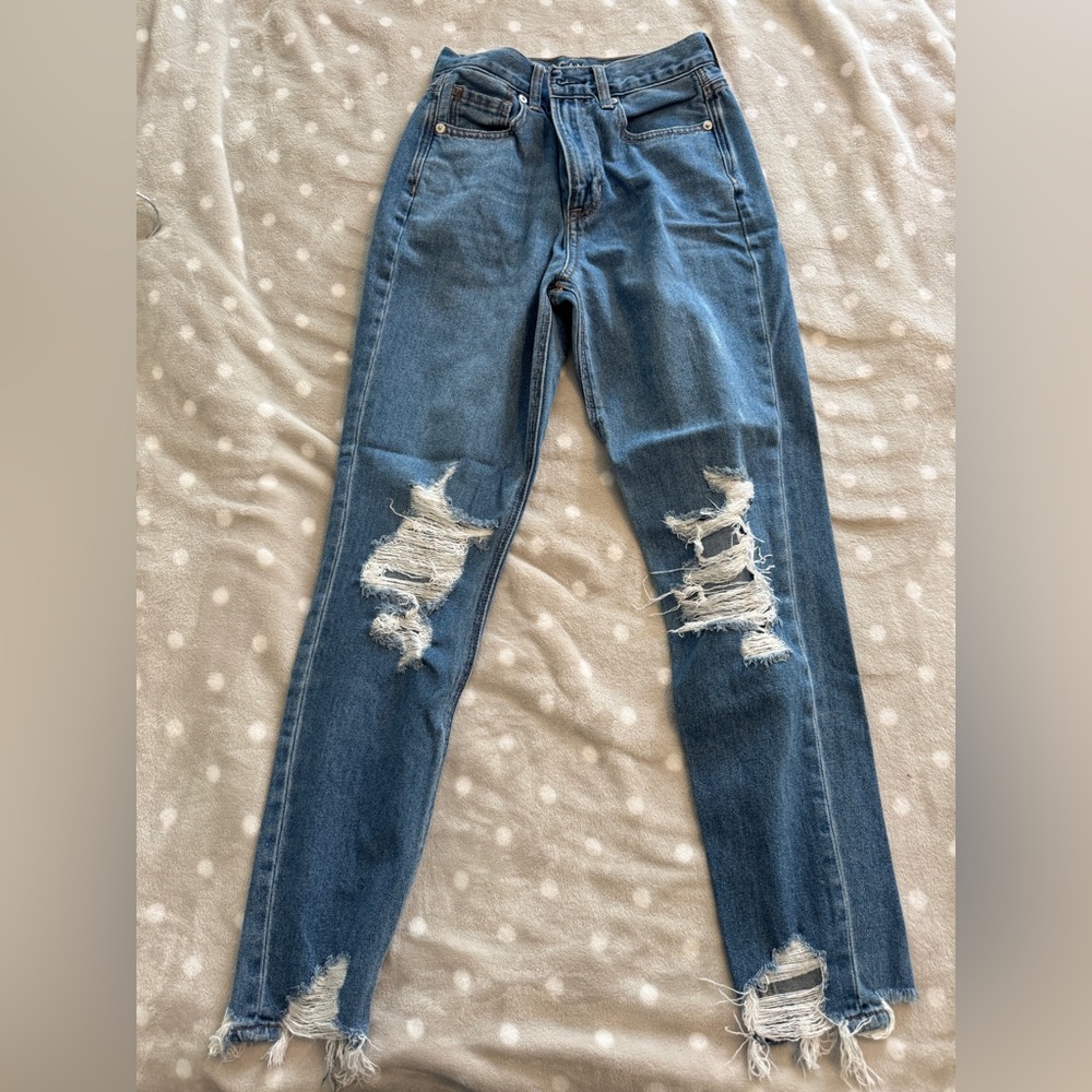 American Eagle Distressed Mom Jean
